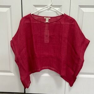 Eileen Fisher organic linen bateau neck top. NWT.